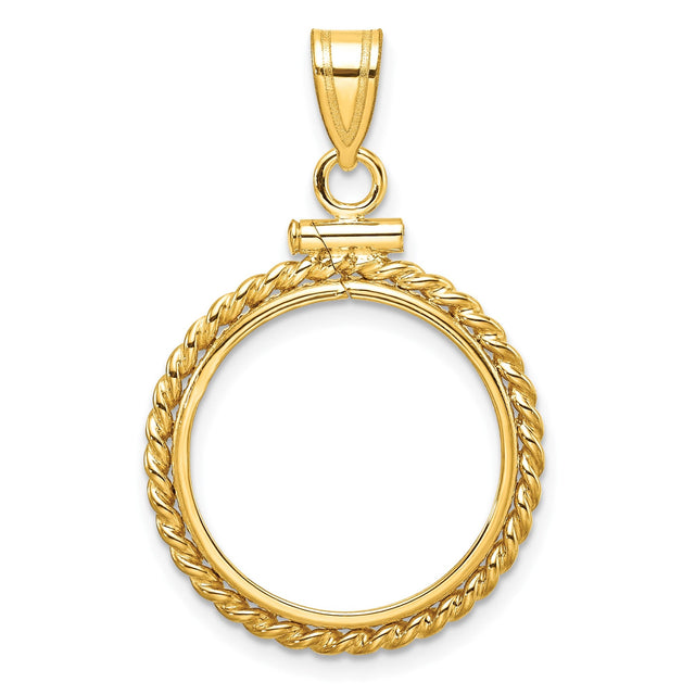 19 mm 14k Yellow Gold coin bezel for 19 mm Coin