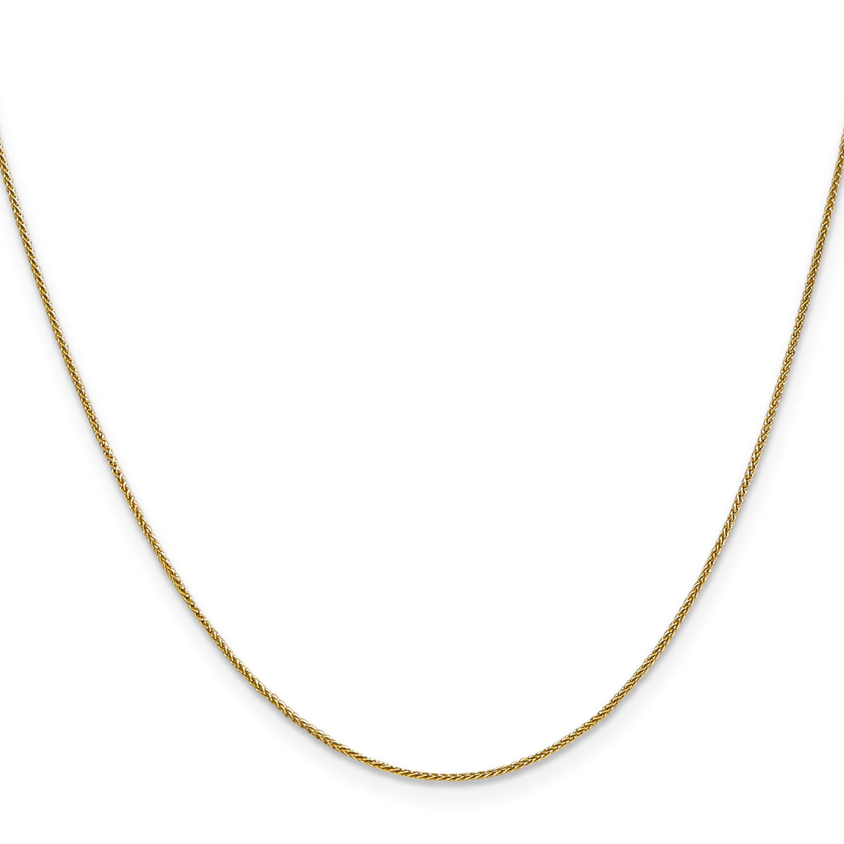 14K Yellow Gold 0.8 mm Polished Chain Necklace, Solid