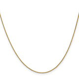 14K Yellow Gold 0.8 mm Polished Chain Necklace, Solid