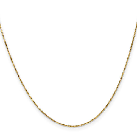 14K Yellow Gold 0.8 mm Polished Chain Necklace, Solid