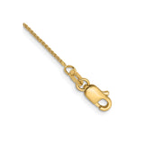 14K Yellow Gold 0.8 mm Polished Chain Anklet, Solid