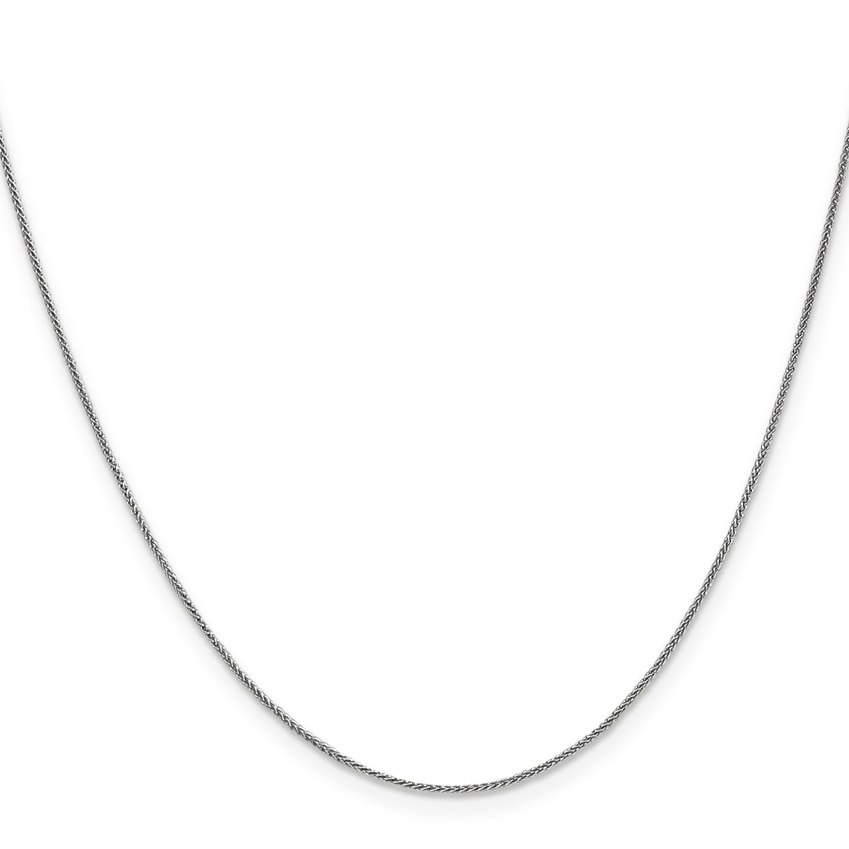 14K White Gold 0.8 mm Polished Chain Necklace, Solid