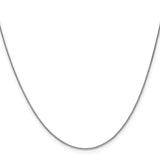 14K White Gold 0.8 mm Polished Chain Necklace, Solid