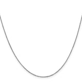 14K White Gold 0.8 mm Singapore Chain Necklace, Polished