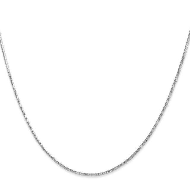 14K White Gold 1.3 mm Polished Chain Necklace, Solid