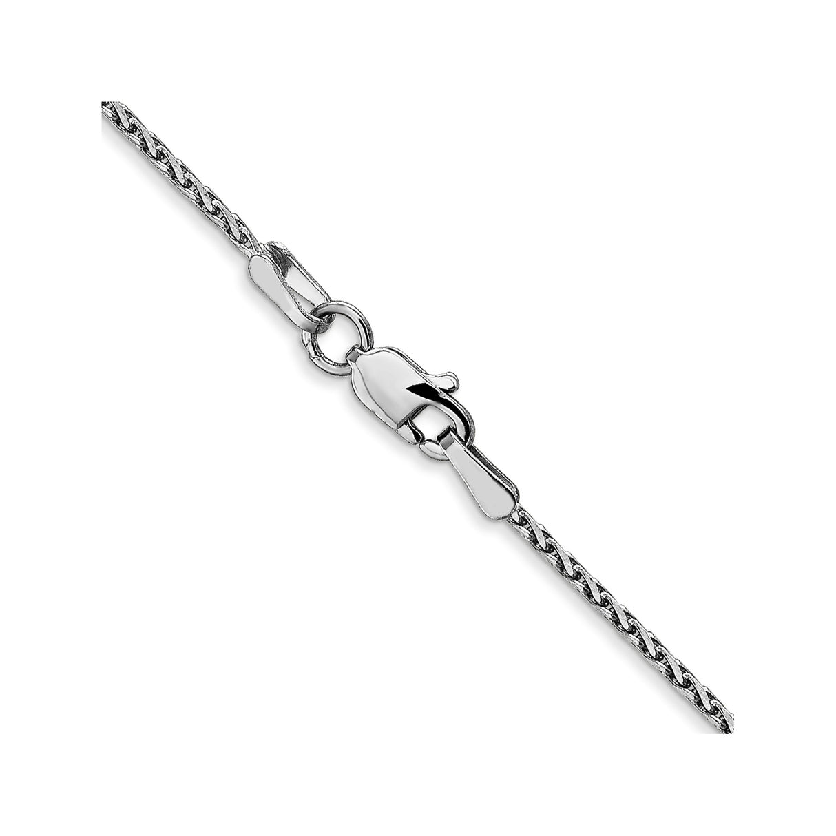 14K White Gold 1.3 mm Polished Chain Necklace, Solid alternate angle