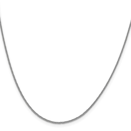 14K White Gold 1 mm Polished Chain Necklace, Solid