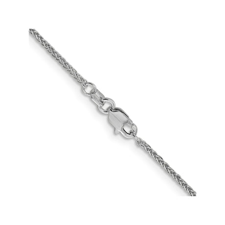 14K White Gold 1 mm Polished Chain Necklace, Solid alternate angle