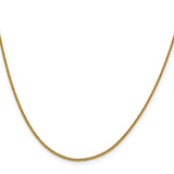 14K Yellow Gold 1 mm Polished Chain Necklace, Solid