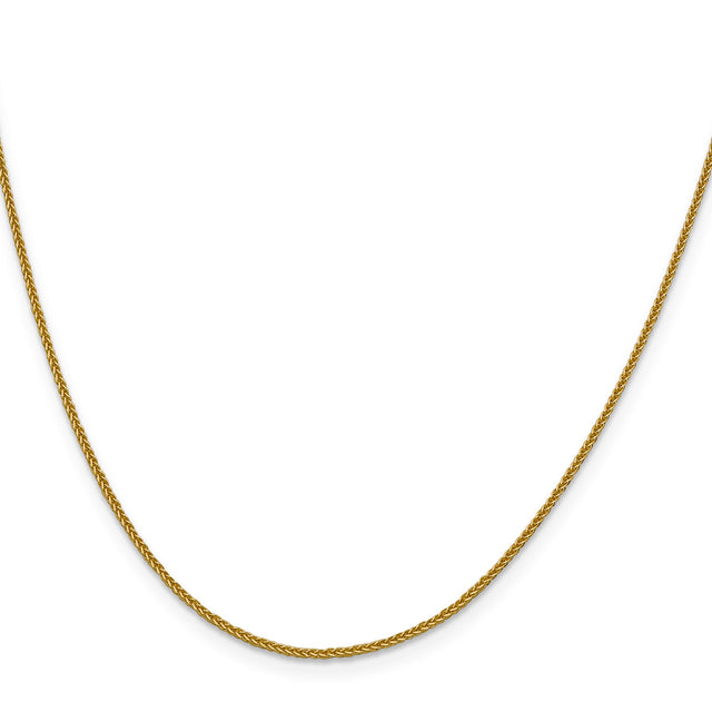 14K Yellow Gold 1 mm Polished Chain Necklace, Solid