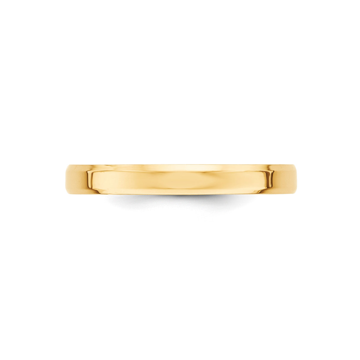 10k Yellow Gold Beveled Edge, Comfort Fit wedding band ring detail view