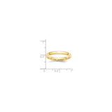 10k Yellow Gold Beveled Edge, Comfort Fit wedding band ring shown for scale