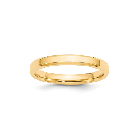 10k Yellow Gold Beveled Edge, Comfort Fit wedding band ring
