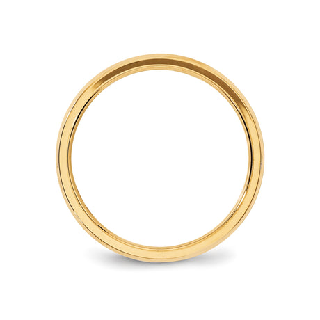 10k Yellow Gold Beveled Edge, Comfort Fit wedding band ring alternate angle