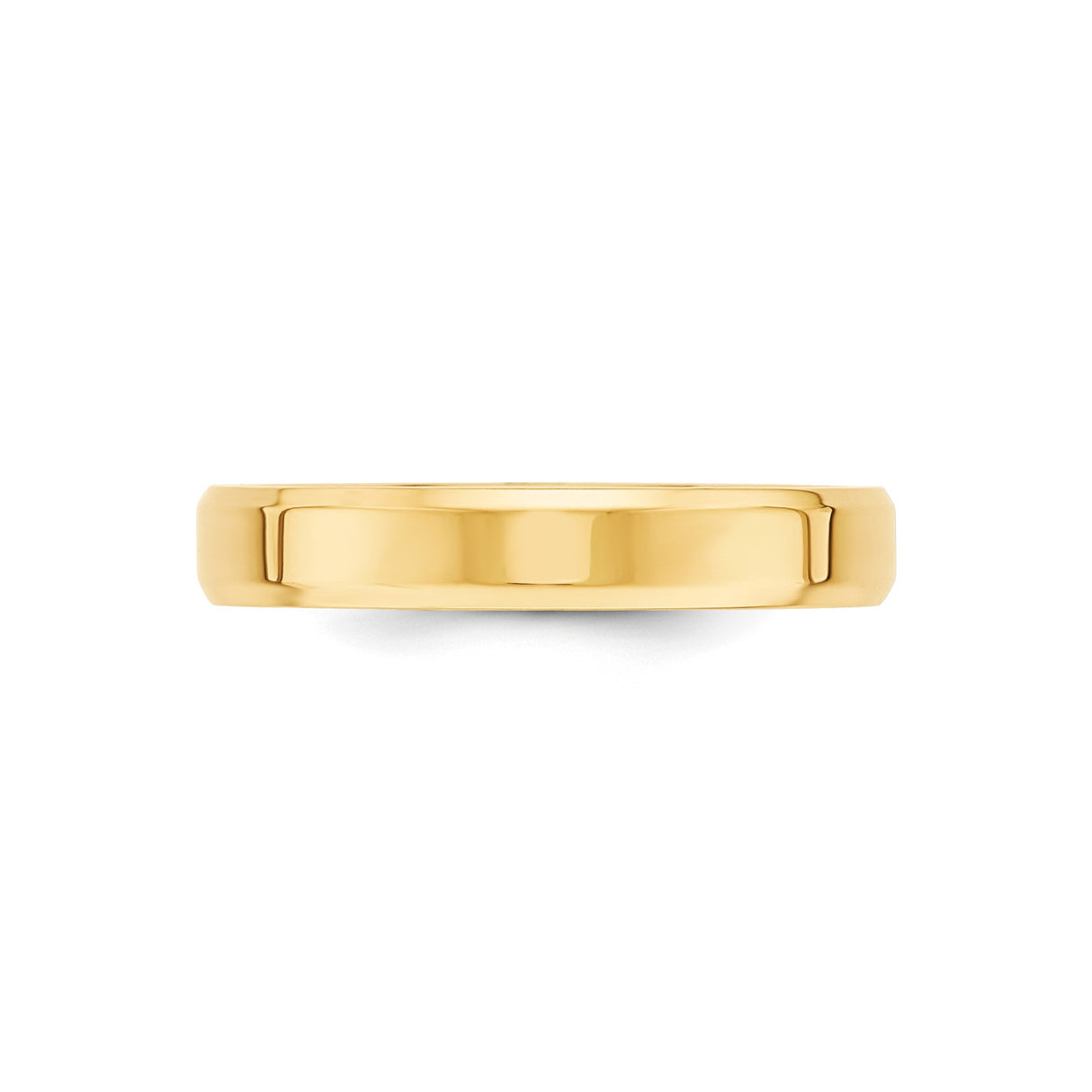 10k Yellow Gold Beveled Edge, Comfort Fit wedding band ring detail view