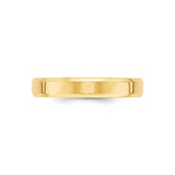 10k Yellow Gold Beveled Edge, Comfort Fit wedding band ring detail view