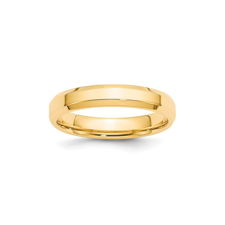 10k Yellow Gold Beveled Edge, Comfort Fit wedding band ring