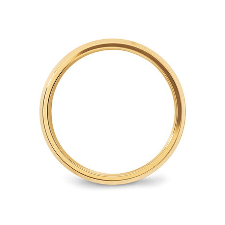 10k Yellow Gold Beveled Edge, Comfort Fit wedding band ring alternate angle