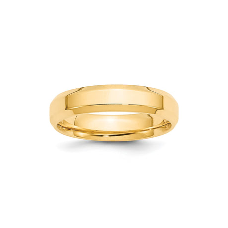 10k Yellow Gold Beveled Edge, Comfort Fit wedding band ring