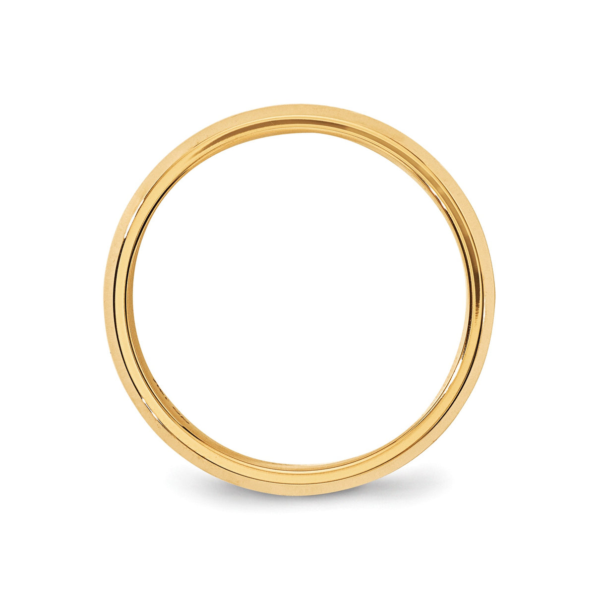 10k Yellow Gold Beveled Edge, Comfort Fit wedding band ring alternate angle