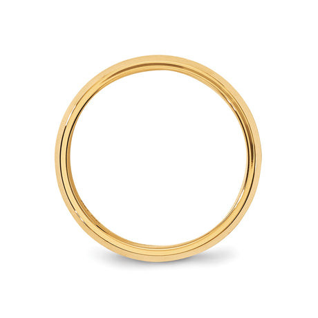 10k Yellow Gold Beveled Edge, Comfort Fit wedding band ring alternate angle