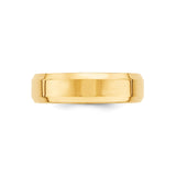 10k Yellow Gold Beveled Edge, Comfort Fit wedding band ring detail view