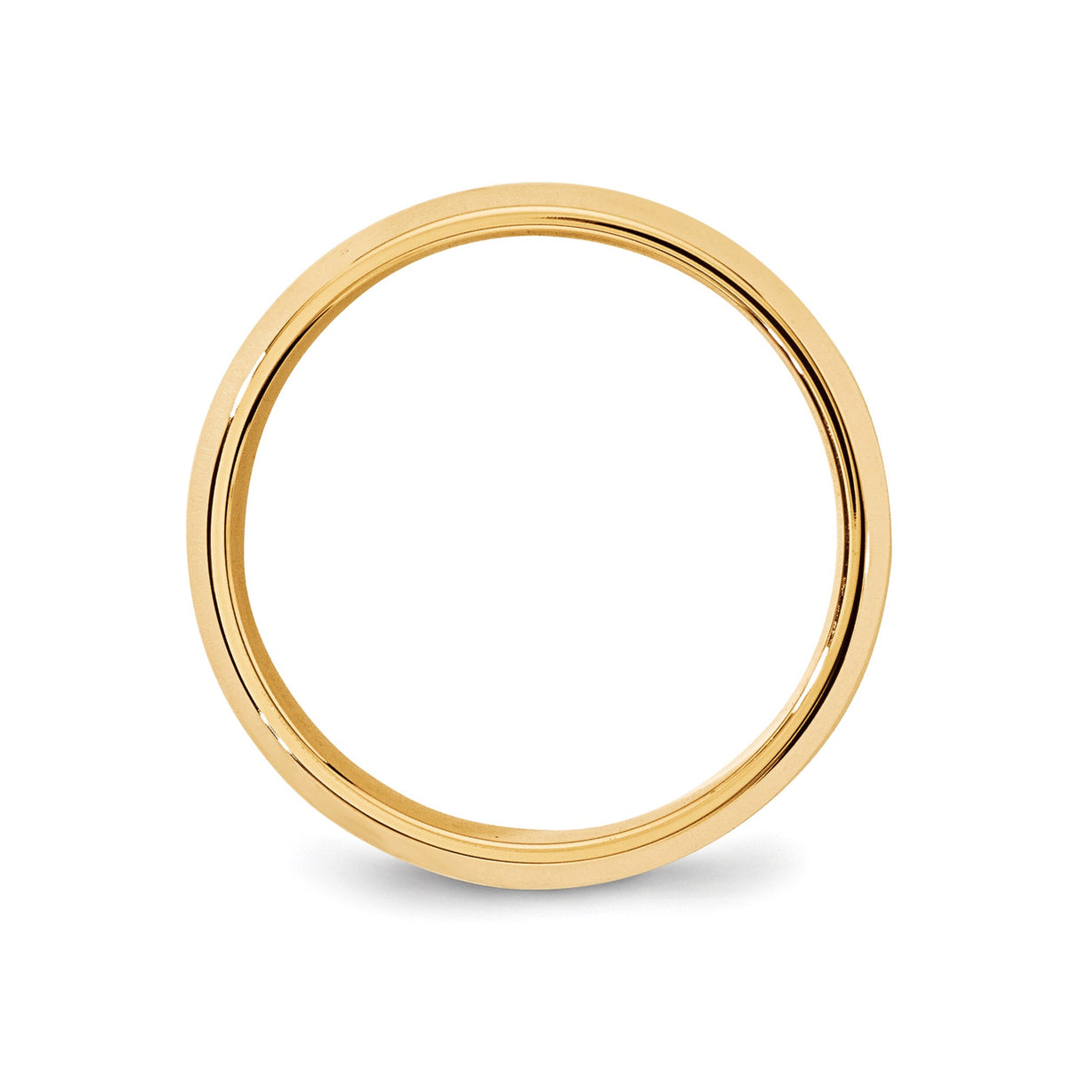 10k Yellow Gold Beveled Edge, Comfort Fit wedding band ring alternate angle