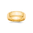 10k Yellow Gold Beveled Edge, Comfort Fit wedding band ring