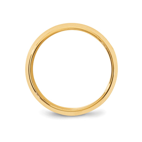 10k Yellow Gold Beveled Edge, Comfort Fit wedding band ring alternate angle