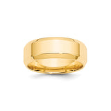 10k Yellow Gold Beveled Edge, Comfort Fit wedding band ring