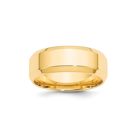 10k Yellow Gold Beveled Edge, Comfort Fit wedding band ring