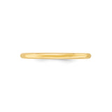 10k Yellow Gold Comfort Fit, Lightweight wedding band ring detail view