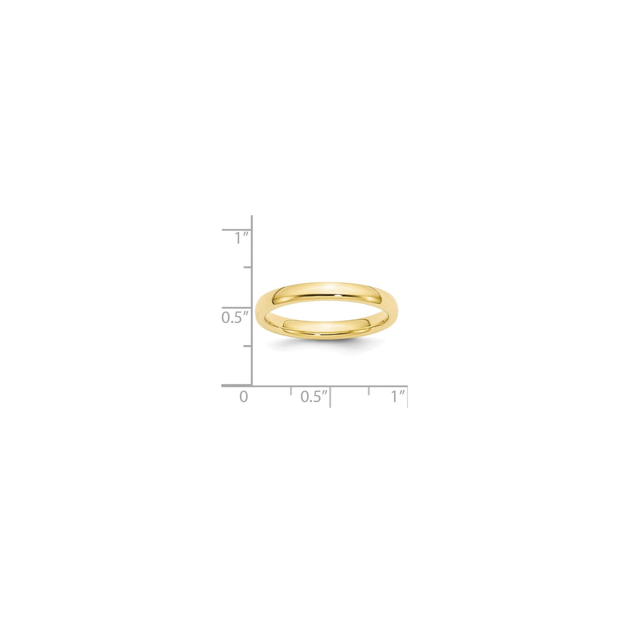 10k Yellow Gold Comfort Fit, Lightweight wedding band ring shown for scale