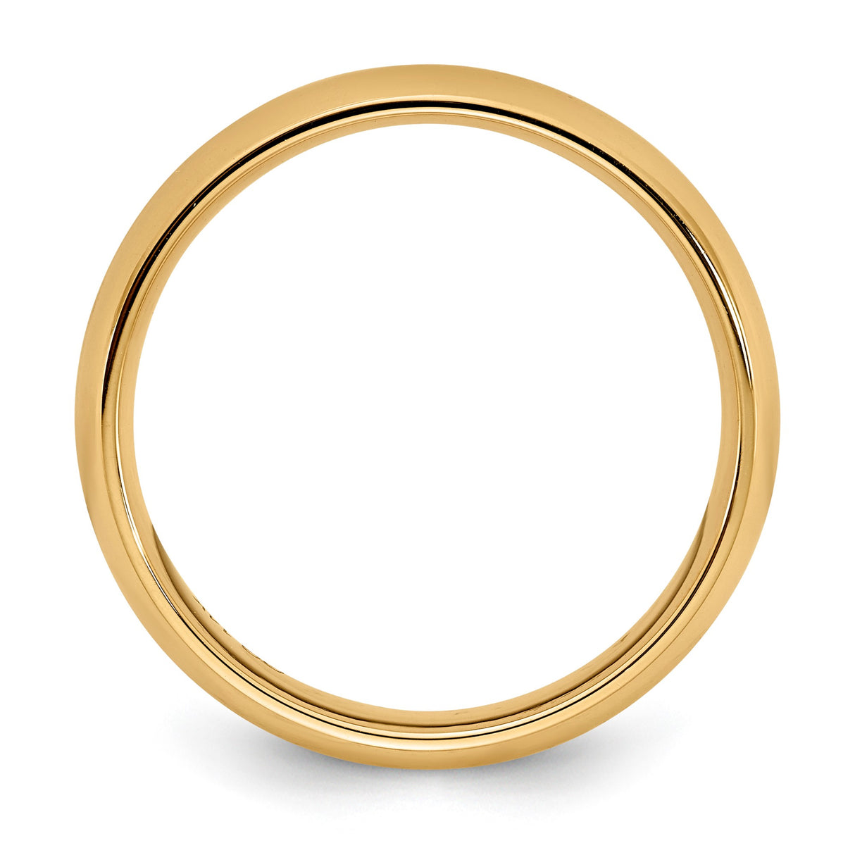 10k Yellow Gold Comfort Fit, Lightweight wedding band ring detail view
