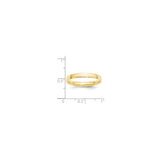 10k Yellow Gold Comfort Fit, Lightweight wedding band ring shown for scale