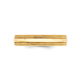 10k Yellow Gold Milgrain, Comfort Fit wedding band ring detail view