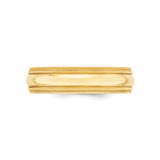 10k Yellow Gold Milgrain, Comfort Fit wedding band ring alternate angle