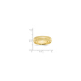 10k Yellow Gold Milgrain, Comfort Fit wedding band ring shown for scale