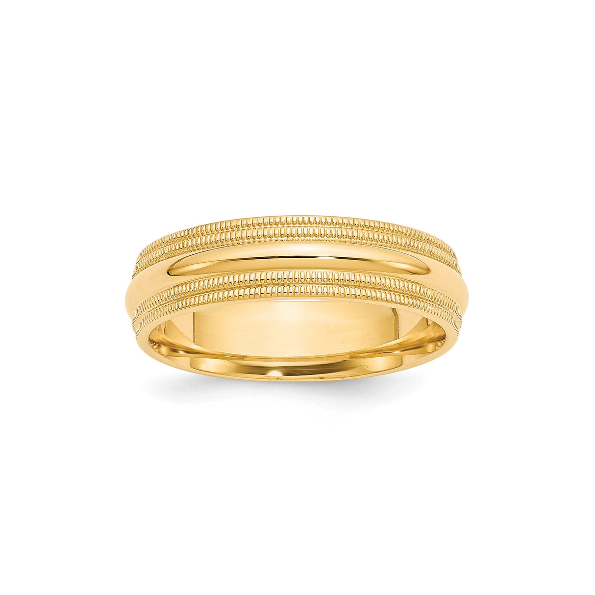 10k Yellow Gold Milgrain, Comfort Fit wedding band ring
