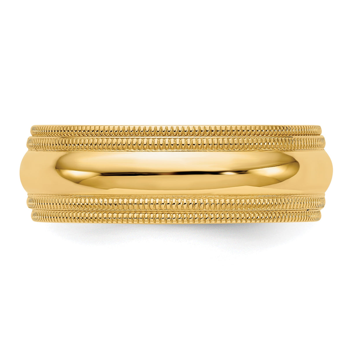 10k Yellow Gold Milgrain, Comfort Fit wedding band ring alternate angle