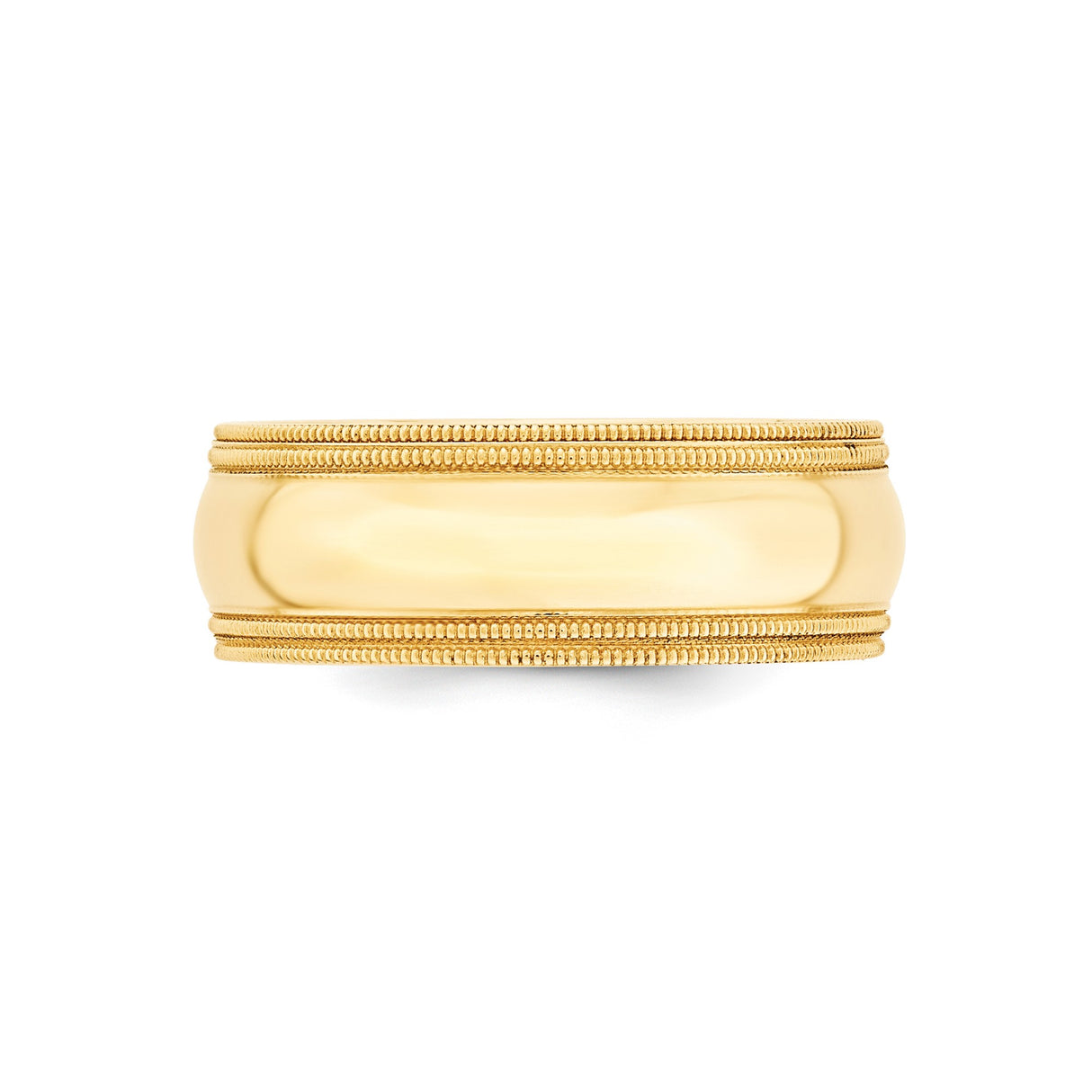 10k Yellow Gold Milgrain, Comfort Fit wedding band ring alternate angle