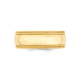 10k Yellow Gold Milgrain, Comfort Fit wedding band ring alternate angle