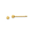14k Yellow Gold Ball Stud Earrings, Polished Round Sphere Studs, Minimalist Classic Design