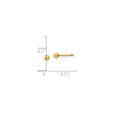 14k Yellow Gold Ball Stud Earrings, Polished Finish, Minimalist Round Design
