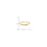 10k Yellow Gold Flat, Comfort Fit wedding band ring shown for scale
