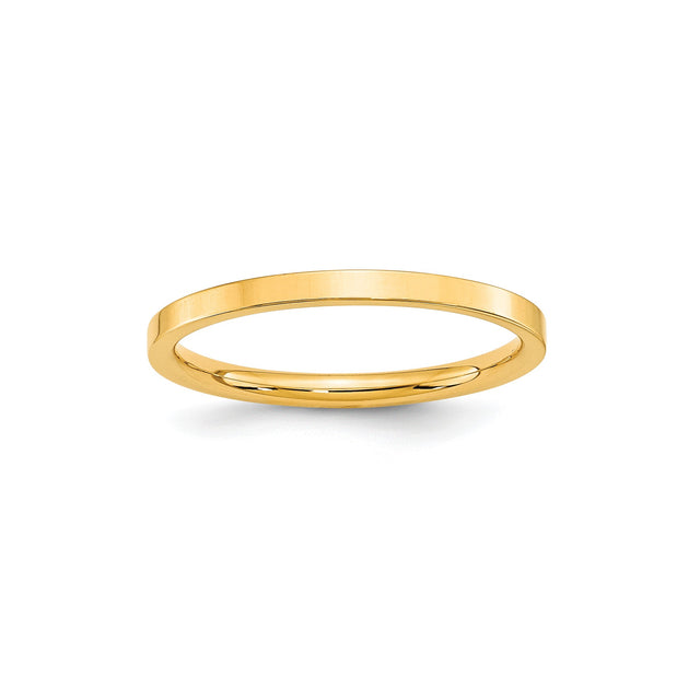 10k Yellow Gold Flat, Comfort Fit wedding band ring