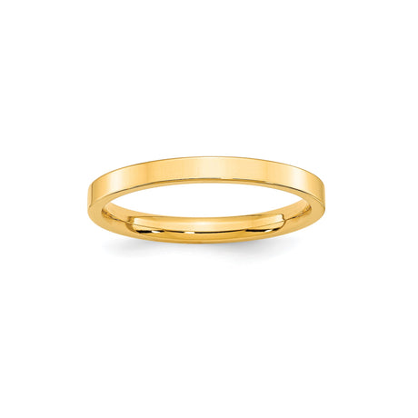10k Yellow Gold Flat, Comfort Fit wedding band ring