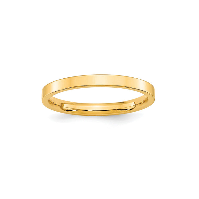 10k Yellow Gold Flat, Comfort Fit wedding band ring