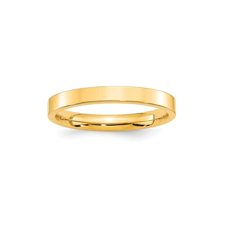 10k Yellow Gold Flat, Comfort Fit wedding band ring