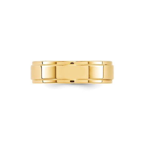 10k Yellow Gold Flat wedding band ring alternate angle